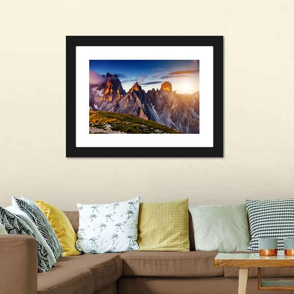 Cadini Di Misurina Range Canvas Wall Art-1 Piece-Framed Print-20" x 16"-Tiaracle