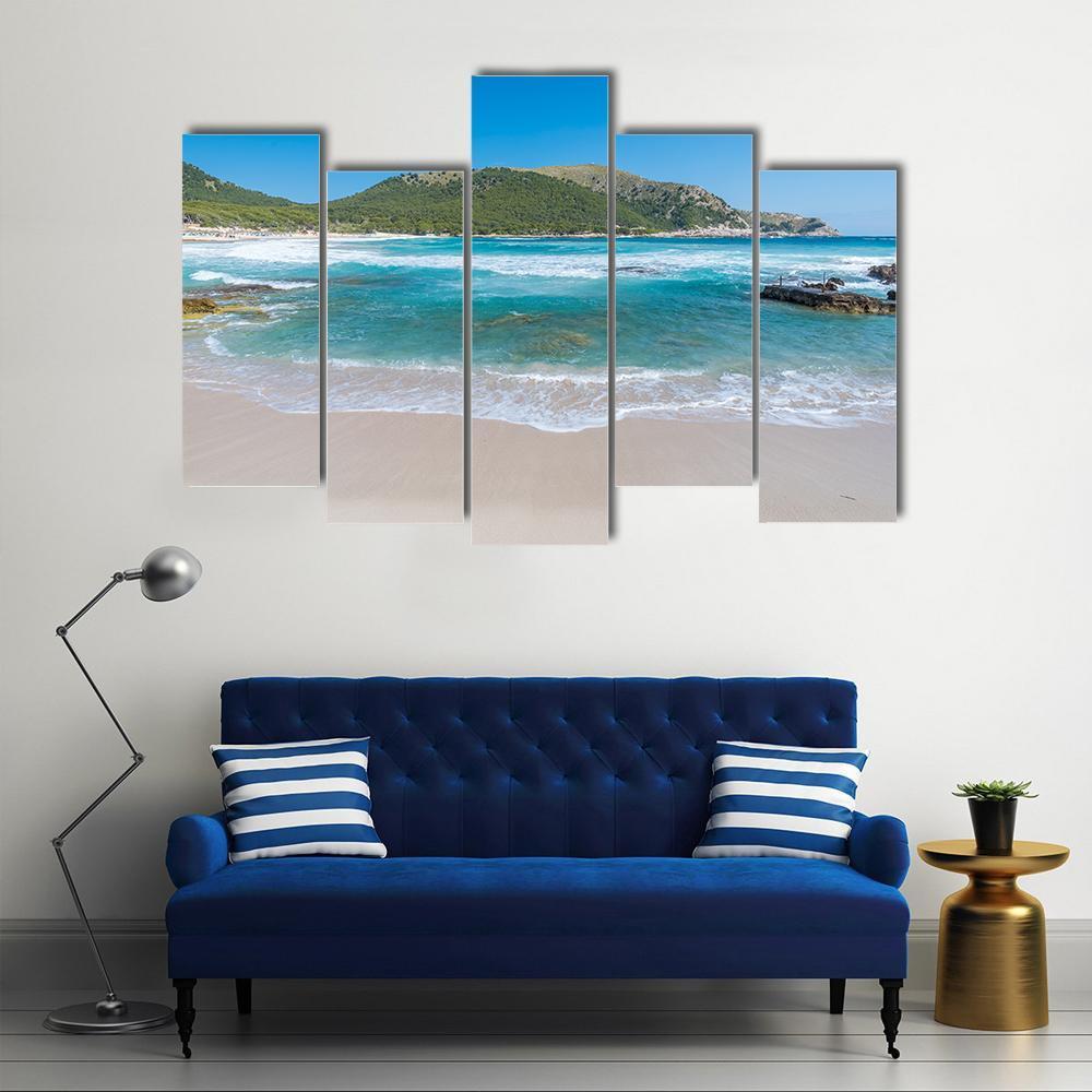 Cala Agulla On Mallorca Canvas Wall Art-5 Pop-Gallery Wrap-47" x 32"-Tiaracle