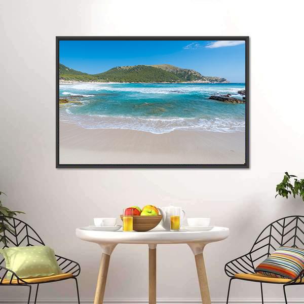 Cala Agulla On Mallorca Canvas Wall Art-3 Horizontal-Gallery Wrap-25" x 16"-Tiaracle