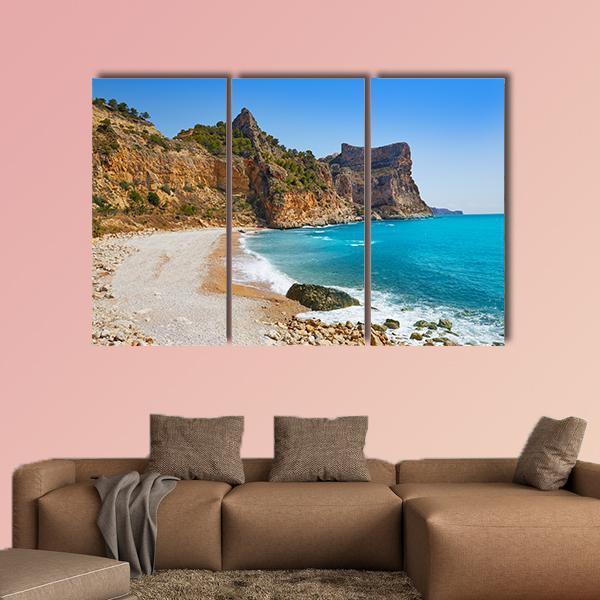 Cala Del Moraig Beach Canvas Wall Art-3 Horizontal-Gallery Wrap-37" x 24"-Tiaracle