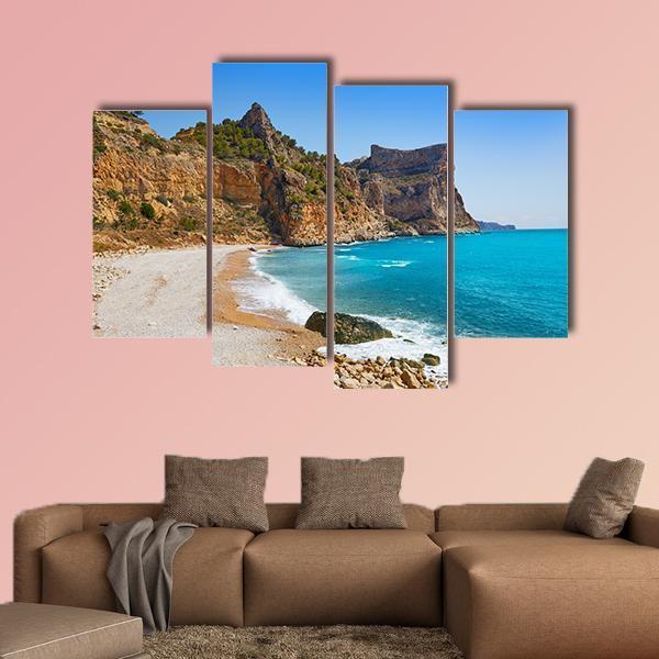 Cala Del Moraig Beach Canvas Wall Art-4 Pop-Gallery Wrap-50" x 32"-Tiaracle