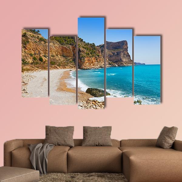 Cala Del Moraig Beach Canvas Wall Art-5 Pop-Gallery Wrap-47" x 32"-Tiaracle