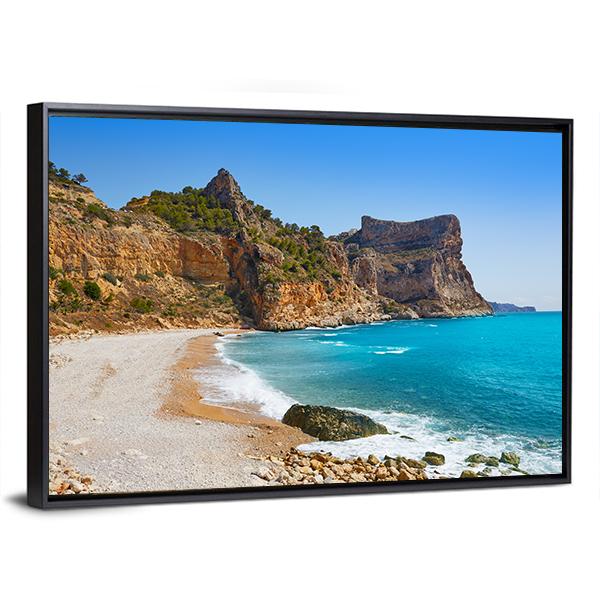 Cala Del Moraig Beach Canvas Wall Art-3 Horizontal-Gallery Wrap-25" x 16"-Tiaracle