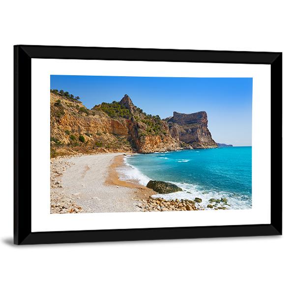 Cala Del Moraig Beach Panoramic Canvas Wall Art-1 Piece-36" x 12"-Tiaracle