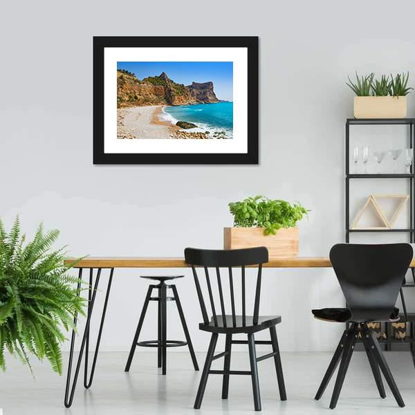 Cala Del Moraig Beach Panoramic Canvas Wall Art-1 Piece-36" x 12"-Tiaracle
