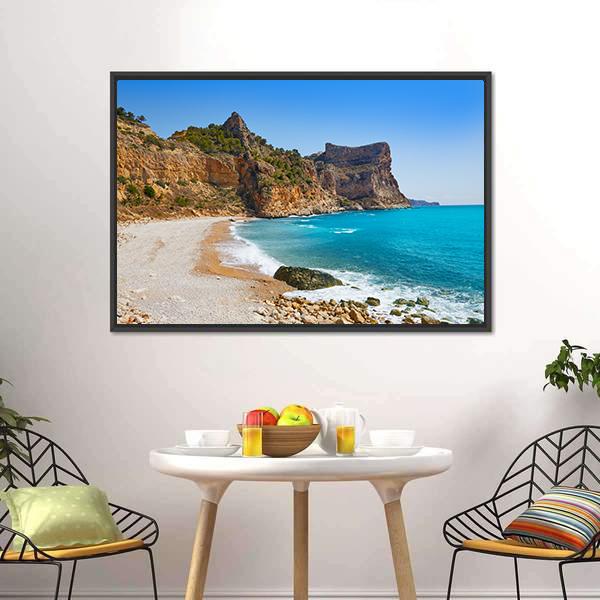 Cala Del Moraig Beach Panoramic Canvas Wall Art-1 Piece-36" x 12"-Tiaracle