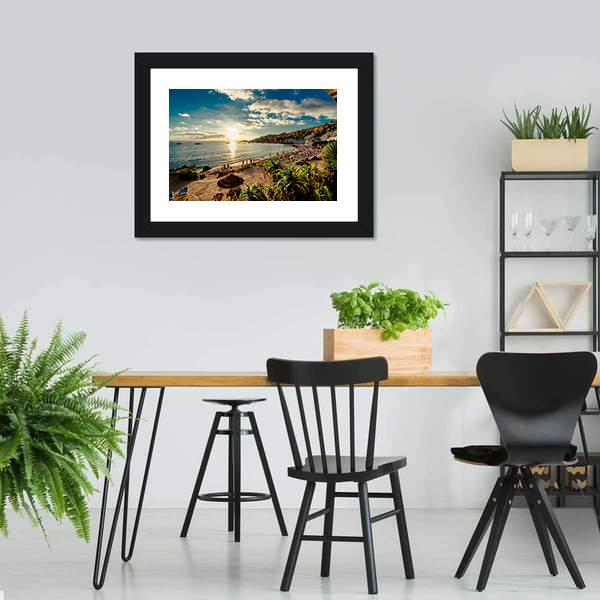 Cala d'Hort Beach Canvas Wall Art-5 Horizontal-Gallery Wrap-22" x 12"-Tiaracle