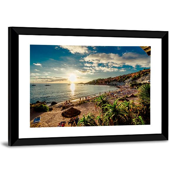 Cala d'Hort Beach Canvas Wall Art-3 Horizontal-Gallery Wrap-25" x 16"-Tiaracle