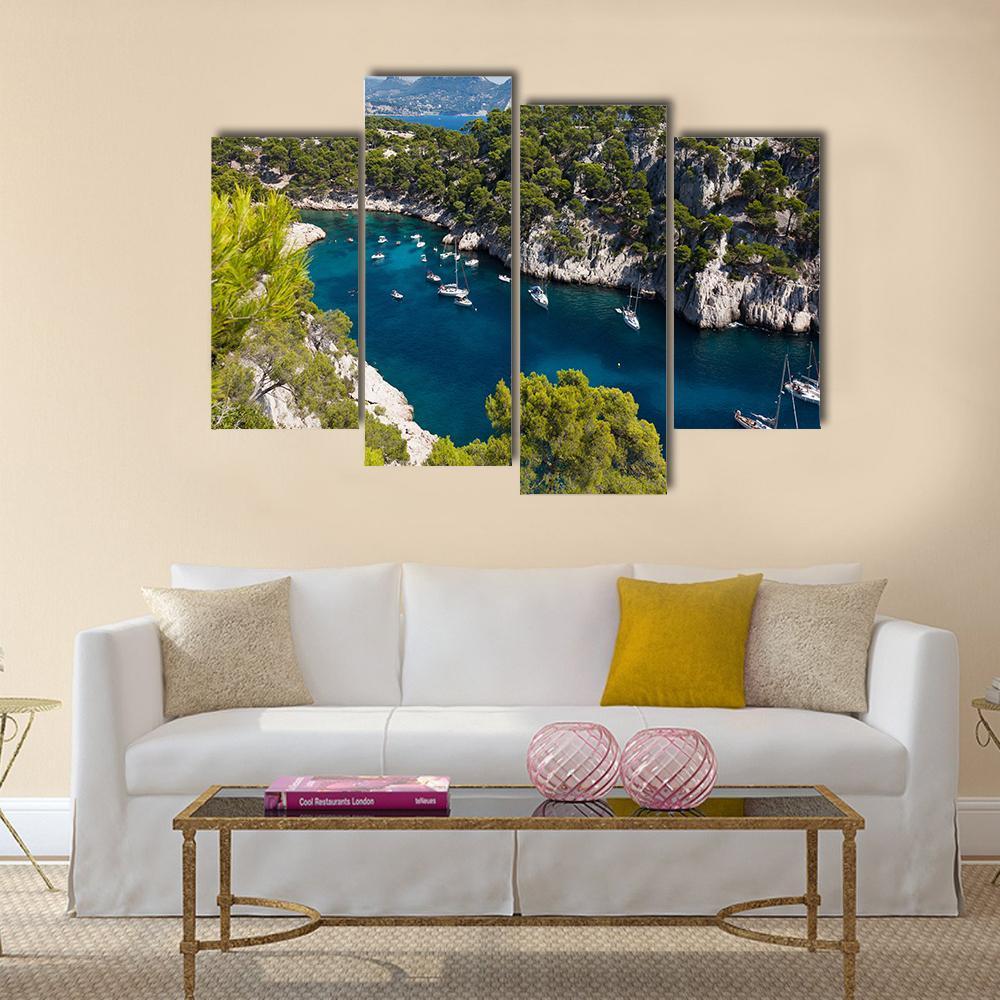 Calanques Of Port Pin France Canvas Wall Art-4 Pop-Gallery Wrap-50" x 32"-Tiaracle