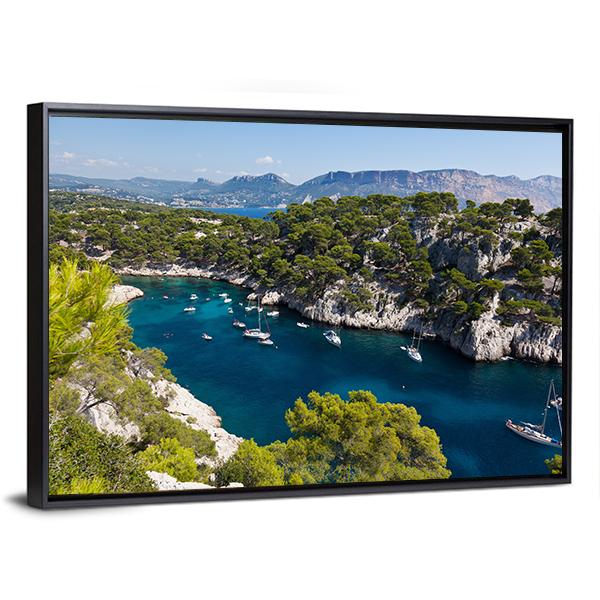 Calanques Of Port Pin France Canvas Wall Art-3 Horizontal-Gallery Wrap-25" x 16"-Tiaracle