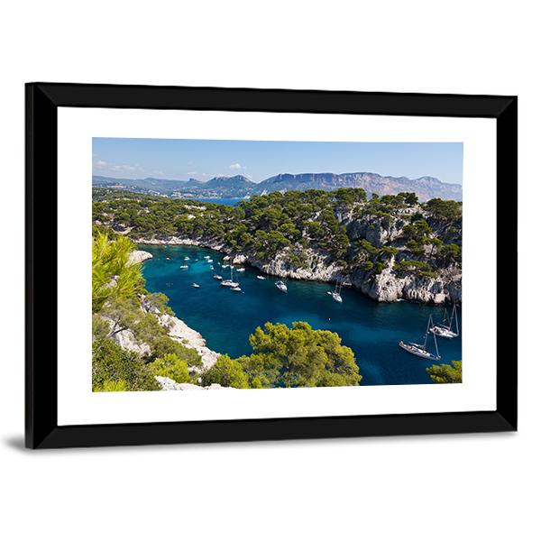 Calanques Of Port Pin France Canvas Wall Art-3 Horizontal-Gallery Wrap-25" x 16"-Tiaracle