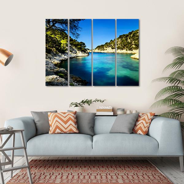 Calanques Of Port Pin In Cassis In France Canvas Wall Art-4 Horizontal-Gallery Wrap-34" x 24"-Tiaracle