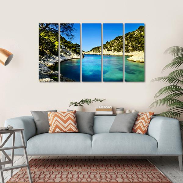 Calanques Of Port Pin In Cassis In France Canvas Wall Art-5 Horizontal-Gallery Wrap-22" x 12"-Tiaracle