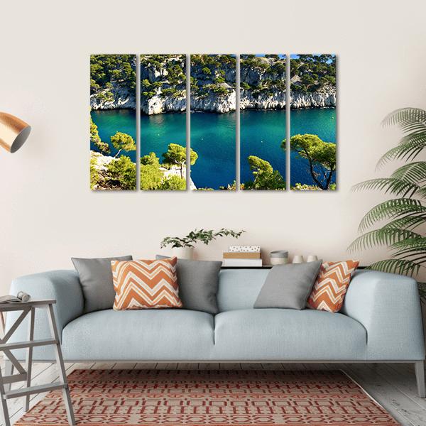 Massif des Calanques Canvas Wall Art-5 Horizontal-Gallery Wrap-22" x 12"-Tiaracle