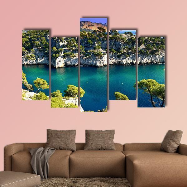 Massif des Calanques Canvas Wall Art-5 Pop-Gallery Wrap-47" x 32"-Tiaracle