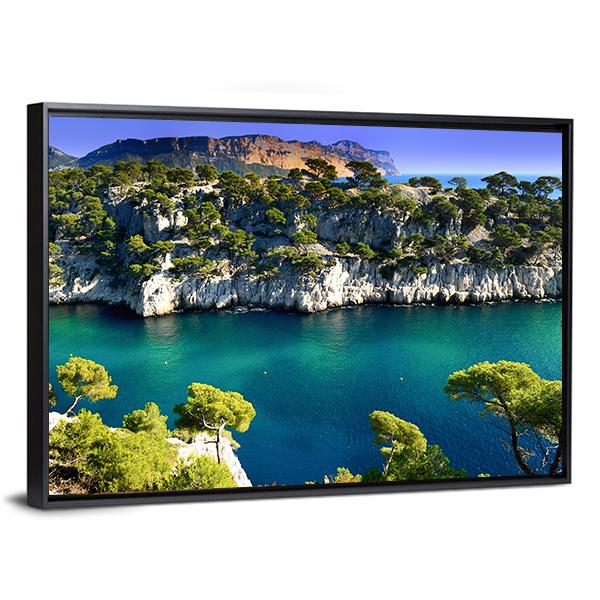 Massif des Calanques Canvas Wall Art-3 Horizontal-Gallery Wrap-25" x 16"-Tiaracle