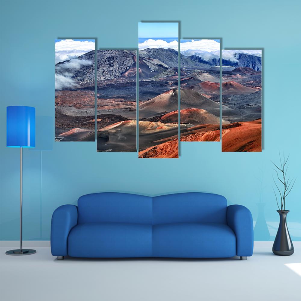 Haleakala Volcano Hawaii Canvas Wall Art-5 Pop-Gallery Wrap-47" x 32"-Tiaracle