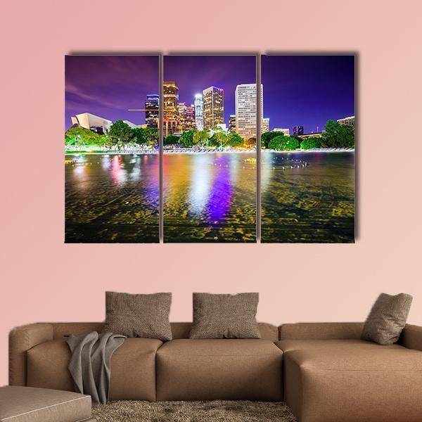 California Downtown City Skyline Canvas Wall Art-3 Horizontal-Gallery Wrap-37" x 24"-Tiaracle