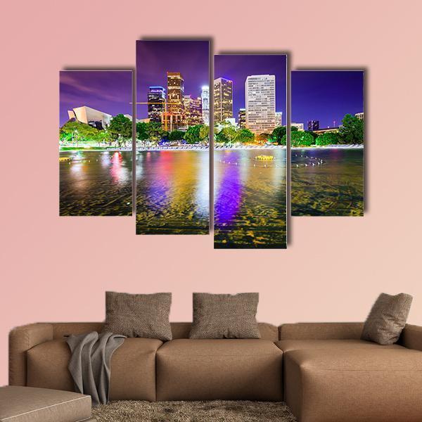 California Downtown City Skyline Canvas Wall Art-4 Pop-Gallery Wrap-50" x 32"-Tiaracle