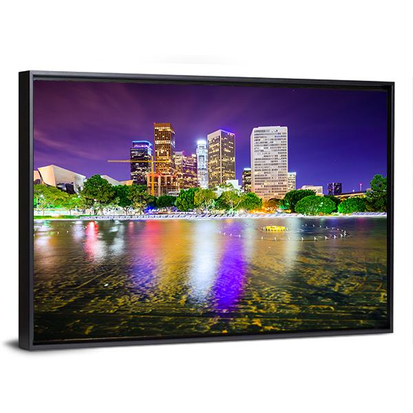 California Downtown City Skyline Canvas Wall Art-3 Horizontal-Gallery Wrap-25" x 16"-Tiaracle