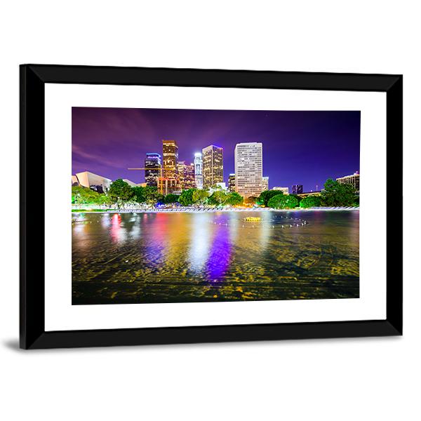 California Downtown City Skyline Canvas Wall Art-3 Horizontal-Gallery Wrap-25" x 16"-Tiaracle