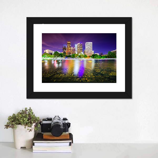 California Downtown City Skyline Canvas Wall Art-1 Piece-Framed Print-20" x 16"-Tiaracle