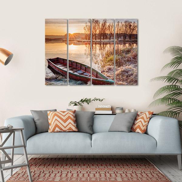 Calm Water Of Lake Canvas Wall Art-4 Horizontal-Gallery Wrap-34" x 24"-Tiaracle