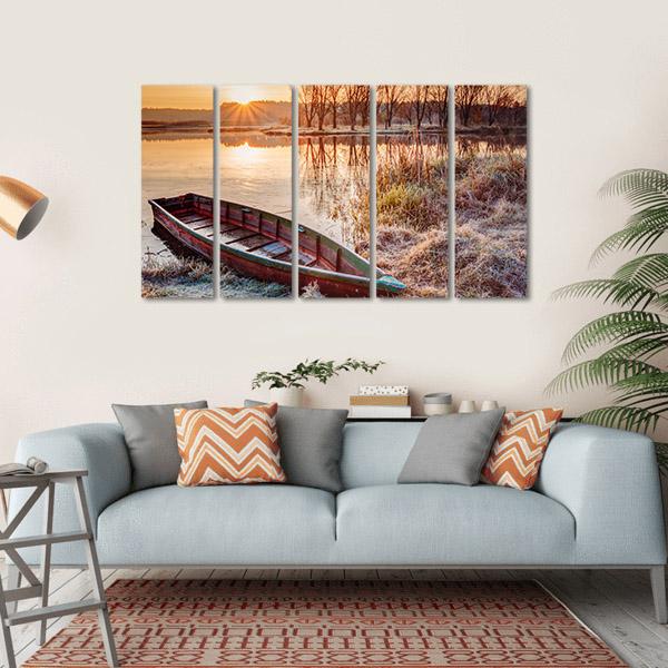 Calm Water Of Lake Canvas Wall Art-5 Horizontal-Gallery Wrap-22" x 12"-Tiaracle