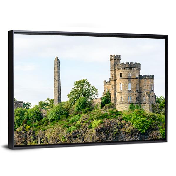 Calton Hill In Edinburgh Canvas Wall Art-3 Horizontal-Gallery Wrap-25" x 16"-Tiaracle