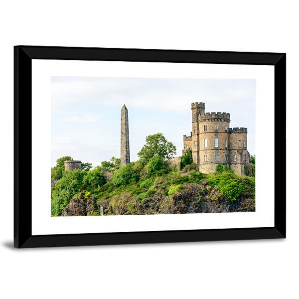 Calton Hill In Edinburgh Canvas Wall Art-3 Horizontal-Gallery Wrap-25" x 16"-Tiaracle
