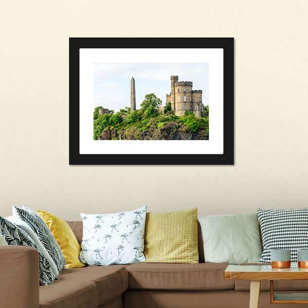 Calton Hill In Edinburgh Canvas Wall Art-3 Horizontal-Gallery Wrap-25" x 16"-Tiaracle