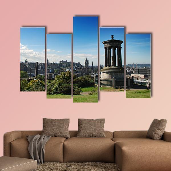 Calton Hill Scotland Canvas Wall Art-5 Pop-Gallery Wrap-47" x 32"-Tiaracle