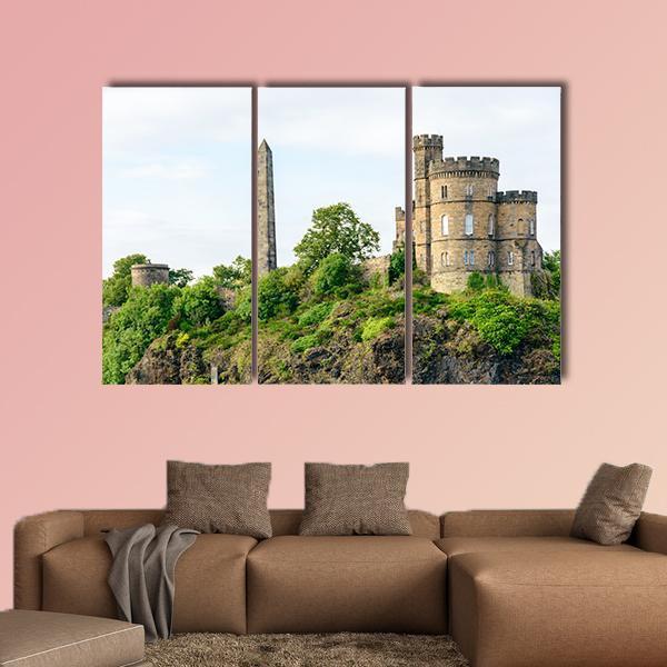 Calton Hill In Edinburgh Canvas Wall Art-3 Horizontal-Gallery Wrap-25" x 16"-Tiaracle
