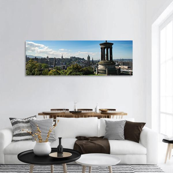 Calton Hill Scotland Panoramic Canvas Wall Art-1 Piece-36" x 12"-Tiaracle