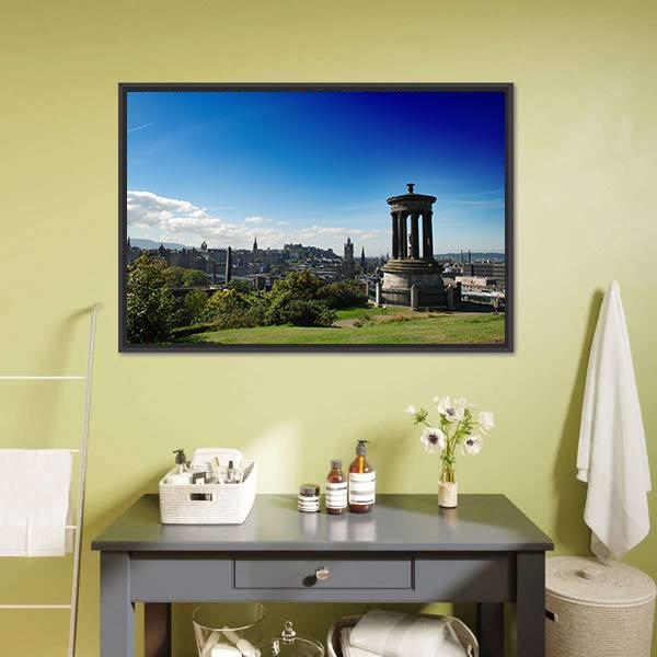 Calton Hill Scotland Panoramic Canvas Wall Art-1 Piece-36" x 12"-Tiaracle