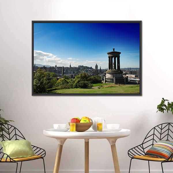 Calton Hill Scotland Panoramic Canvas Wall Art-1 Piece-36" x 12"-Tiaracle
