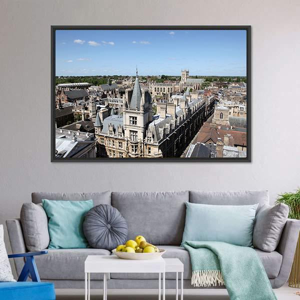 Cambridge's Historical Buildings Canvas Wall Art-1 Piece-Floating Frame-24" x 16"-Tiaracle