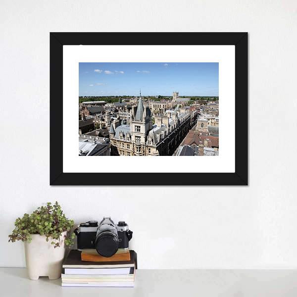 Cambridge's Historical Buildings Canvas Wall Art-1 Piece-Framed Print-20" x 16"-Tiaracle