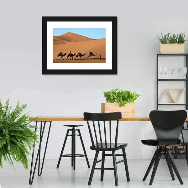 Camel Caravan Morocco Canvas Wall Art-5 Horizontal-Gallery Wrap-22" x 12"-Tiaracle