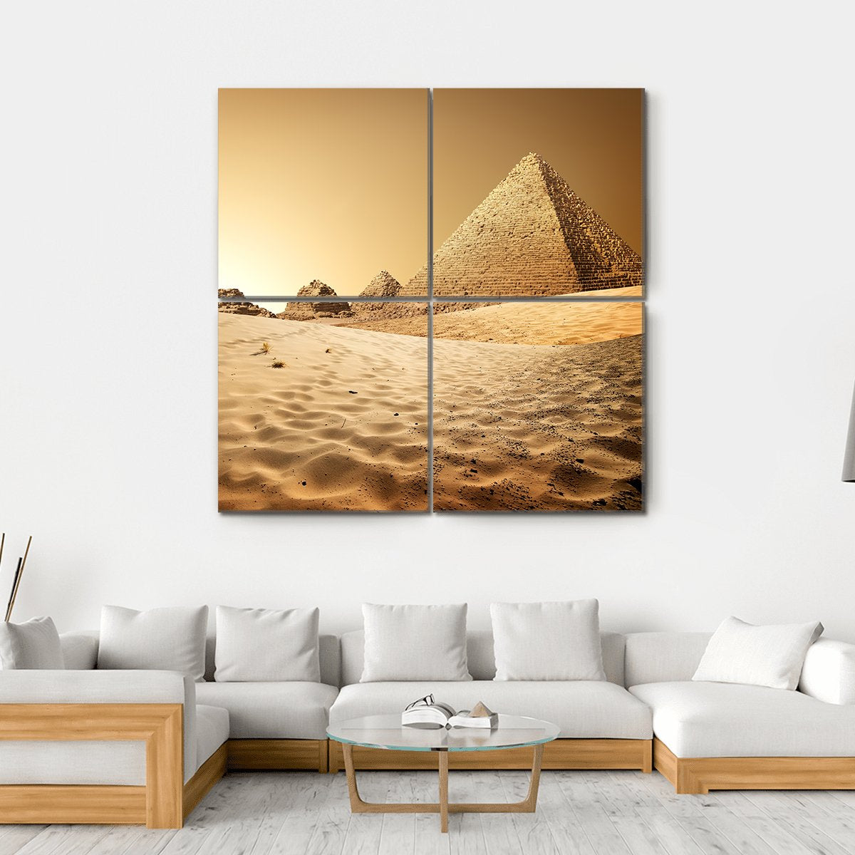 Camel In Desert Canvas Wall Art-4 Square-Gallery Wrap-17" x 17"-Tiaracle