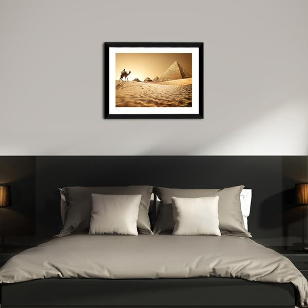 Camel In Desert Canvas Wall Art-3 Horizontal-Gallery Wrap-25" x 16"-Tiaracle