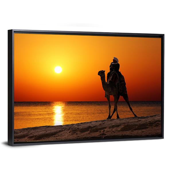 Camel Silhouette Canvas Wall Art-5 Horizontal-Gallery Wrap-22" x 12"-Tiaracle