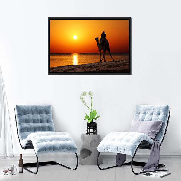 Camel Silhouette Canvas Wall Art-3 Horizontal-Gallery Wrap-25" x 16"-Tiaracle
