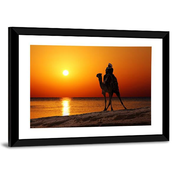 Camel Silhouette Canvas Wall Art-5 Horizontal-Gallery Wrap-22" x 12"-Tiaracle