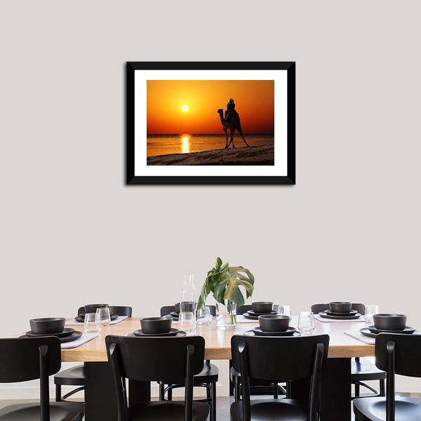 Camel Silhouette Canvas Wall Art-5 Horizontal-Gallery Wrap-22" x 12"-Tiaracle
