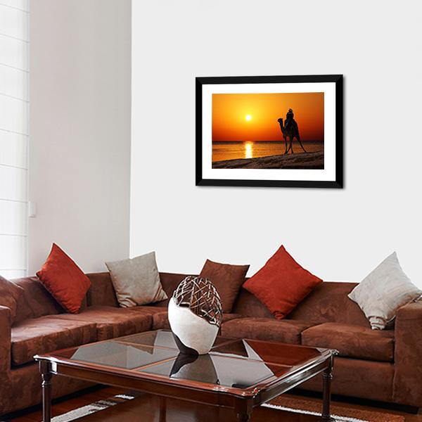 Camel Silhouette Canvas Wall Art-5 Horizontal-Gallery Wrap-22" x 12"-Tiaracle