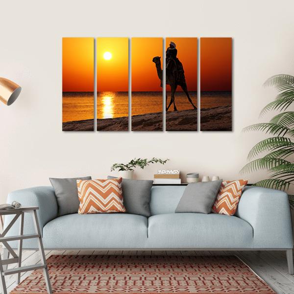 Camel Silhouette Canvas Wall Art-5 Horizontal-Gallery Wrap-22" x 12"-Tiaracle