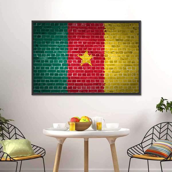 Cameroon Flag Canvas Wall Art-5 Horizontal-Gallery Wrap-22" x 12"-Tiaracle