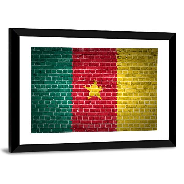 Cameroon Flag Canvas Wall Art-5 Horizontal-Gallery Wrap-22" x 12"-Tiaracle
