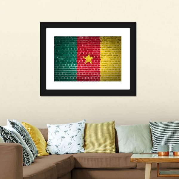 Cameroon Flag Canvas Wall Art-5 Horizontal-Gallery Wrap-22" x 12"-Tiaracle